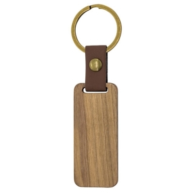 Llavero Publicitario de Madera con Forma Rectangular